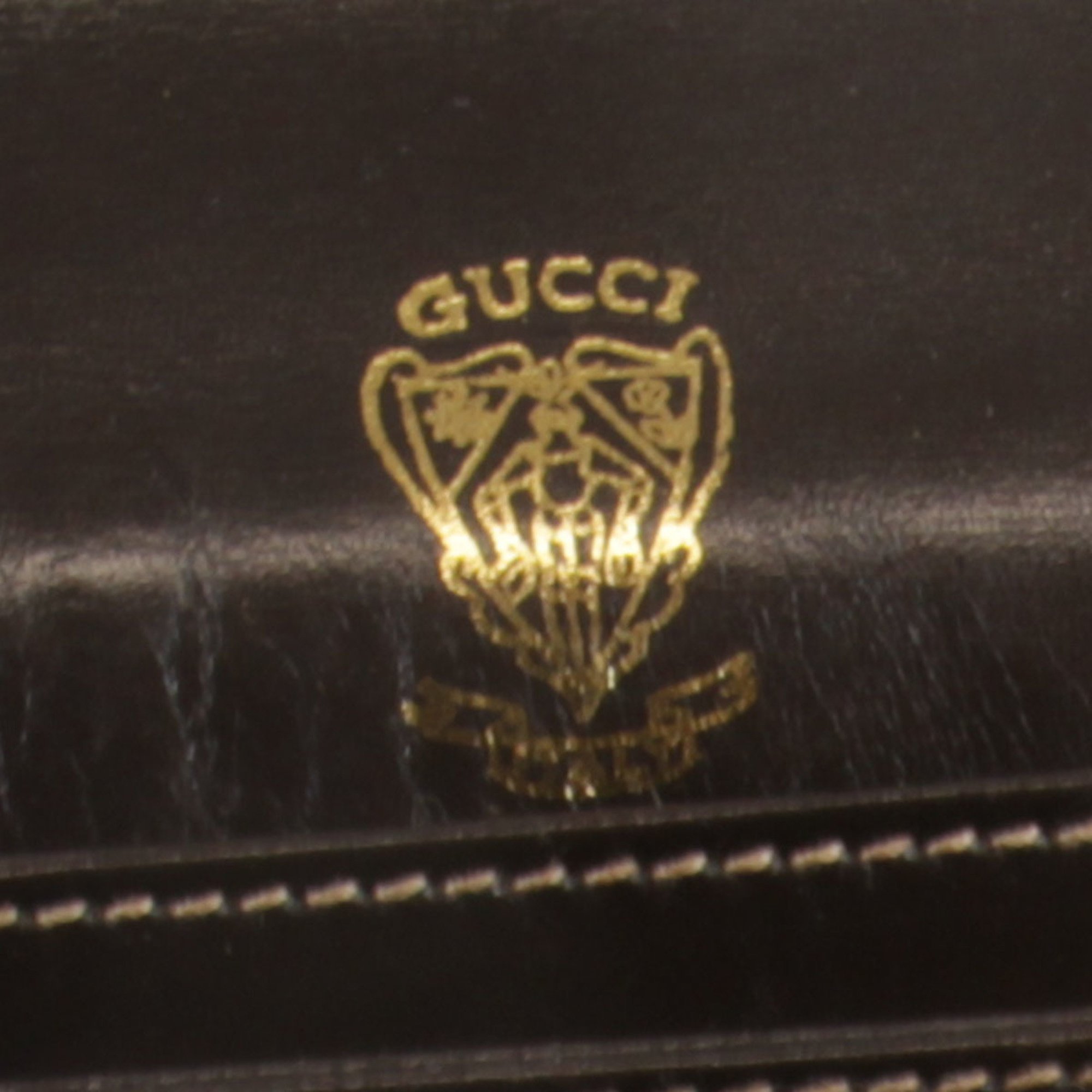 GUCCI Gucci Old Shoulder Bag Leather Dark Brown Ladies