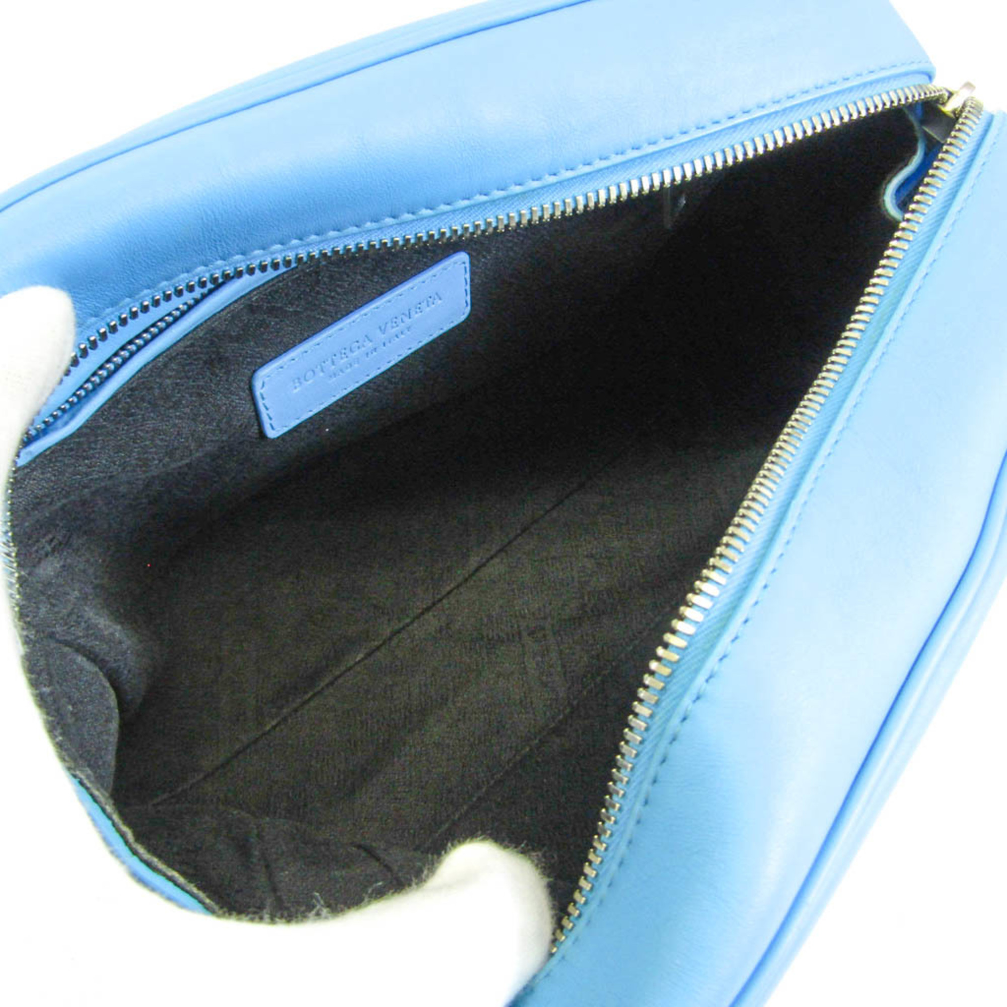 Bottega Veneta Women,Men Leather Clutch Bag,Pouch Blue