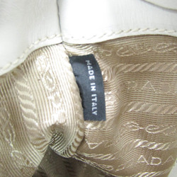 Prada Canapa City B1801K Women's Leather,Canvas Handbag,Shoulder Bag Light Beige,Light Gray