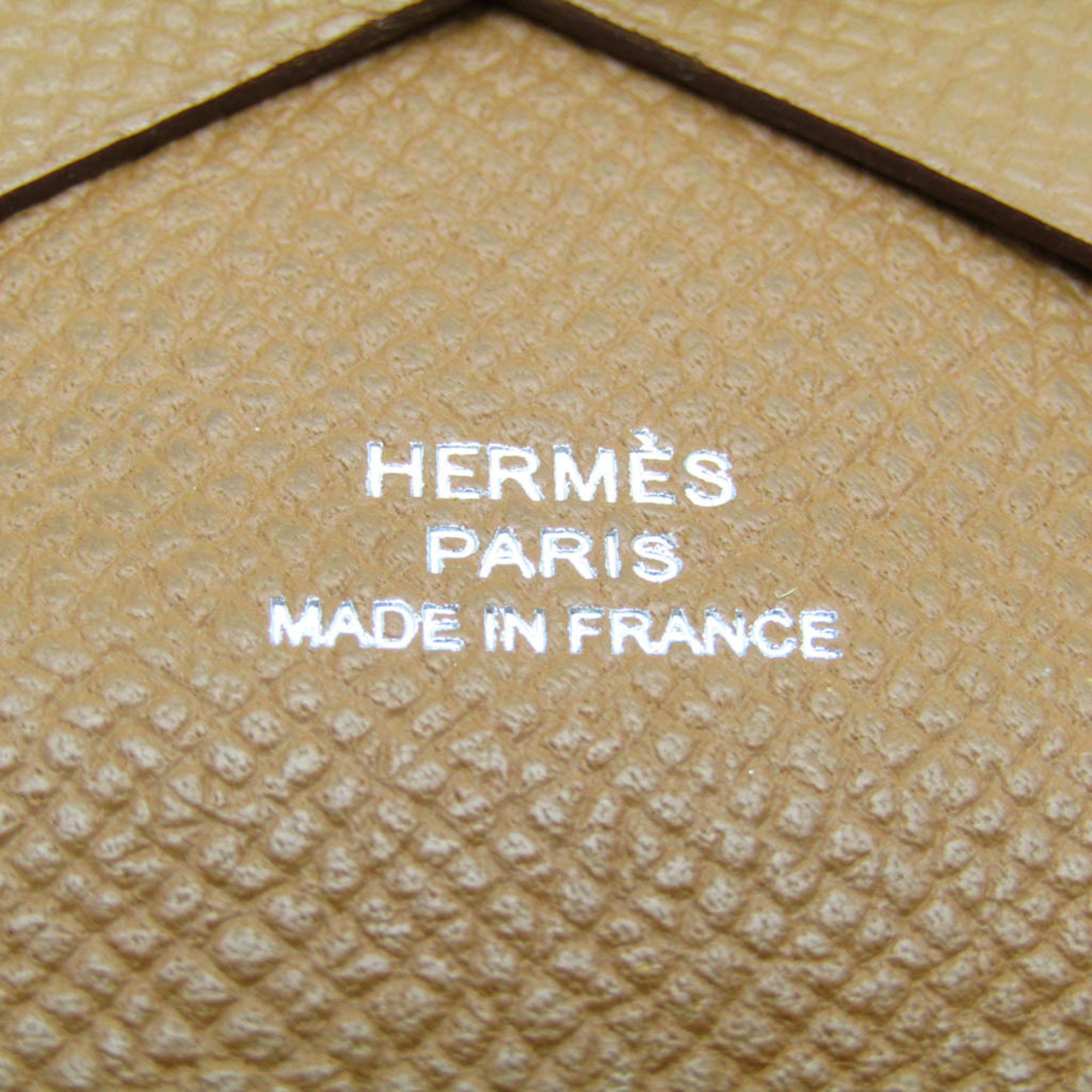 Hermes Calvi Duo Epsom Leather Card Case Gold