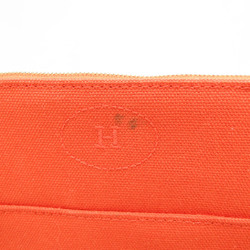 Hermes Bolide Mini Women's Cotton,Leather Pouch Brown,Orange