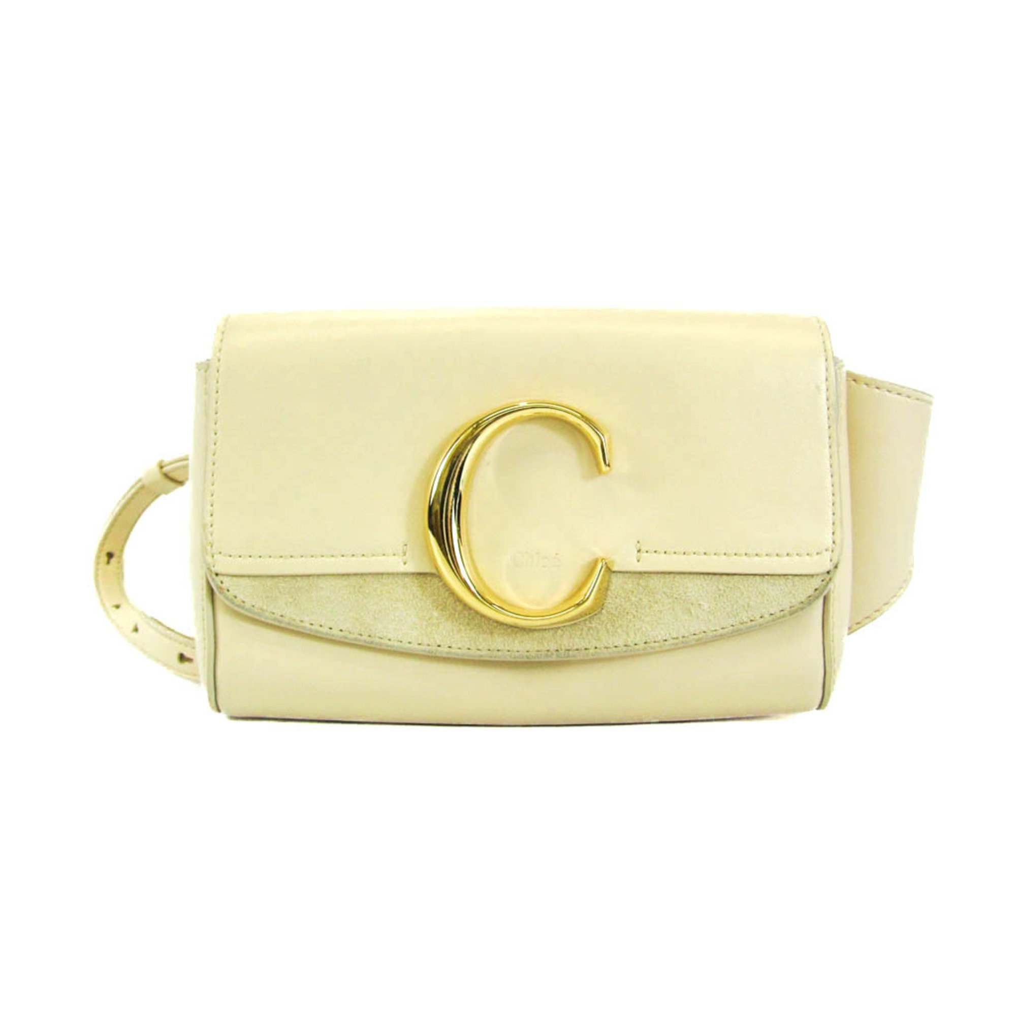 Chlo? C Women's Leather,Suede Shoulder Bag Cream