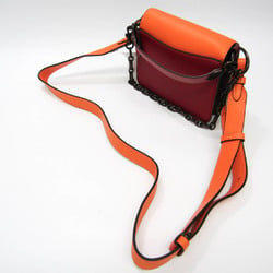 Coach COLORBLOCK MIXED LEATHER BEAT SHOULDER BAG 4602 Women's Leather,Suede Shoulder Bag Bordeaux,Orange