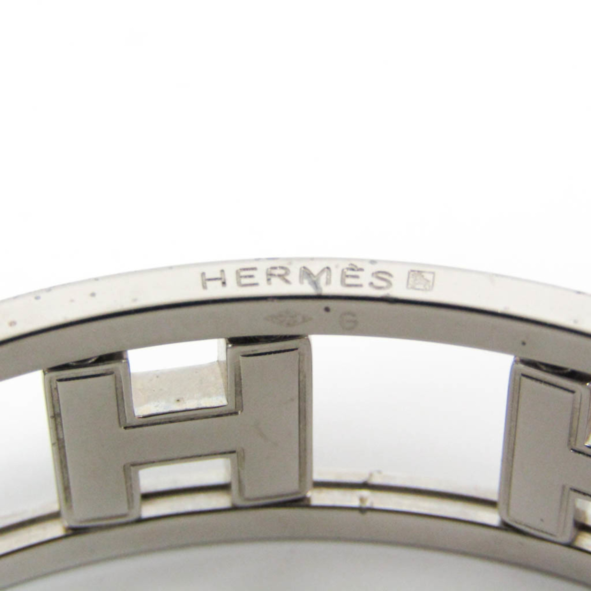 Hermes Rond H Metal Bangle Blue,Silver