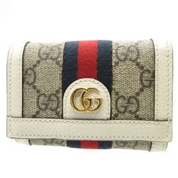 Gucci Ophidia 644334 GG Supreme Leather Beige White Wallet