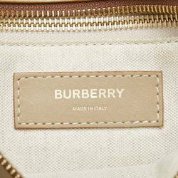 Burberry Stitch Handbag Clutch Bag Second Beige Leather Women's BURBERRY