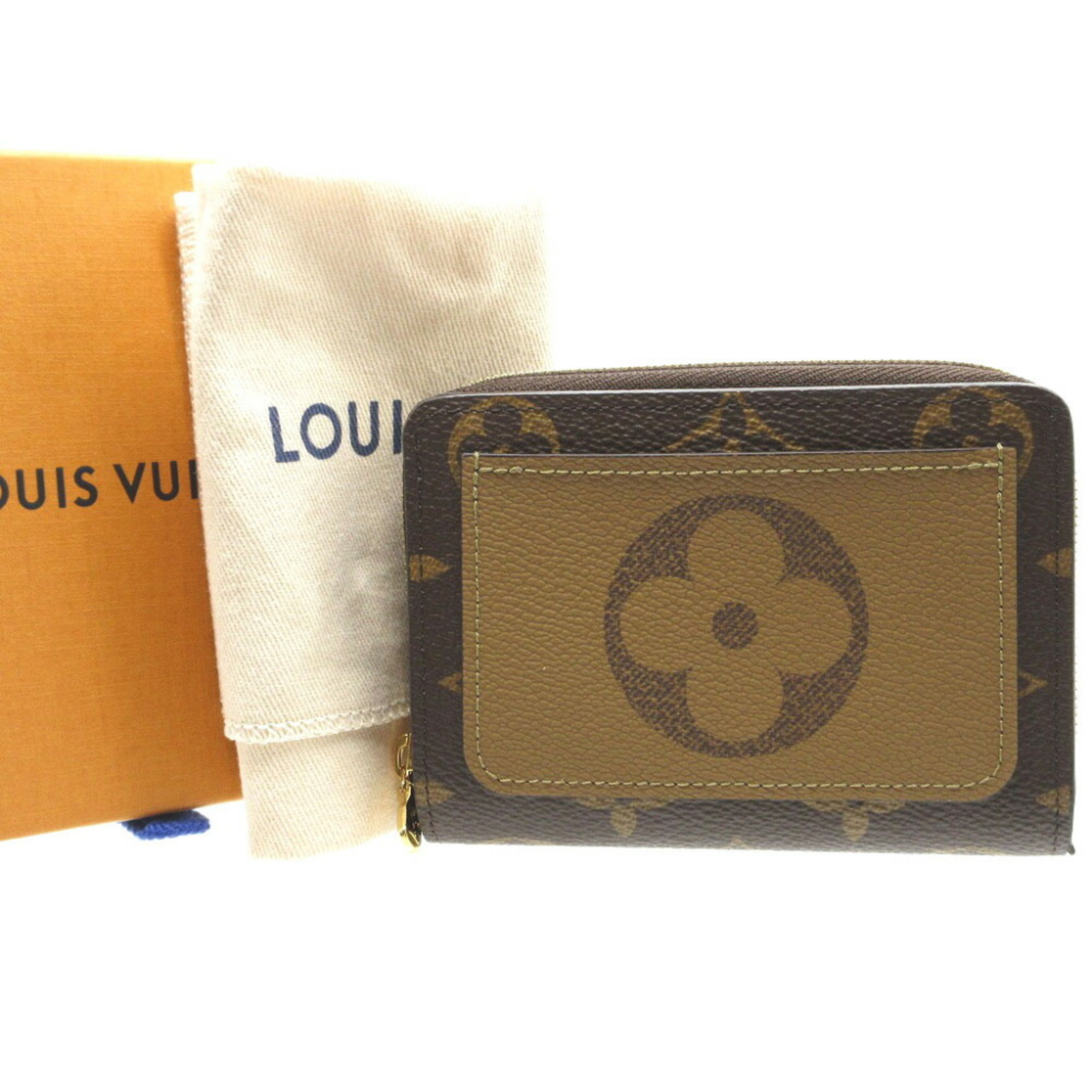 Louis Vuitton Monogram Reverse M81461 IC Chip Portefeuille Roux Wallet