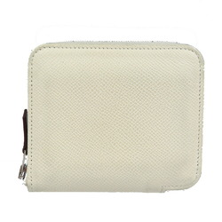 Hermes Azap Silk-in Z Engraved Vaux Epson Cle Biscuit White Coin Case Purse