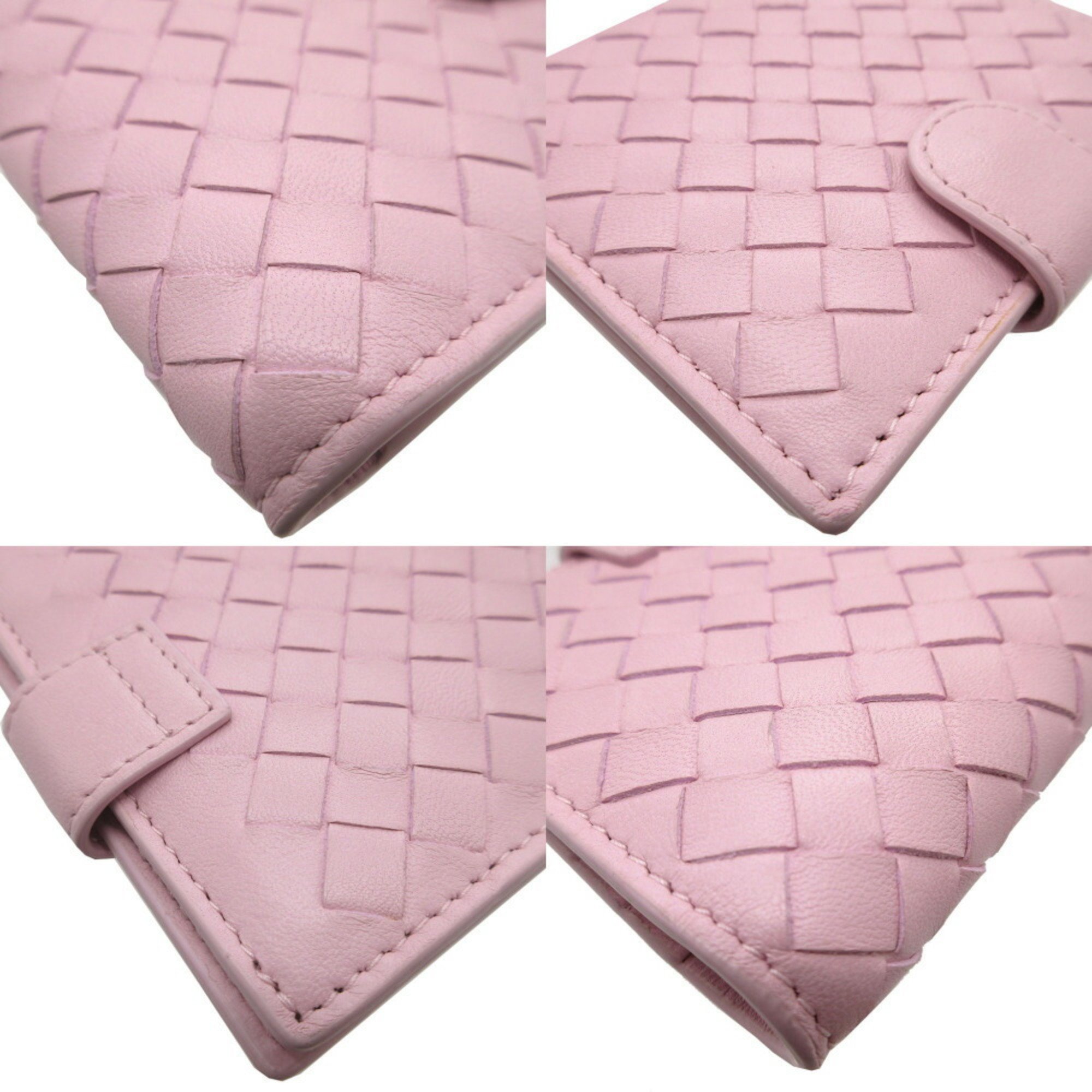 Bottega Veneta Intrecciato Leather Pink Bifold Wallet