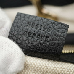 Gucci Soho Chain Interlocking G Tote Bag 536196 Leather Black