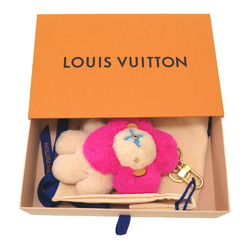 Louis Vuitton Keychain Vivienne Vison Monogram Flower M00870 Leather Mink Fur Pink