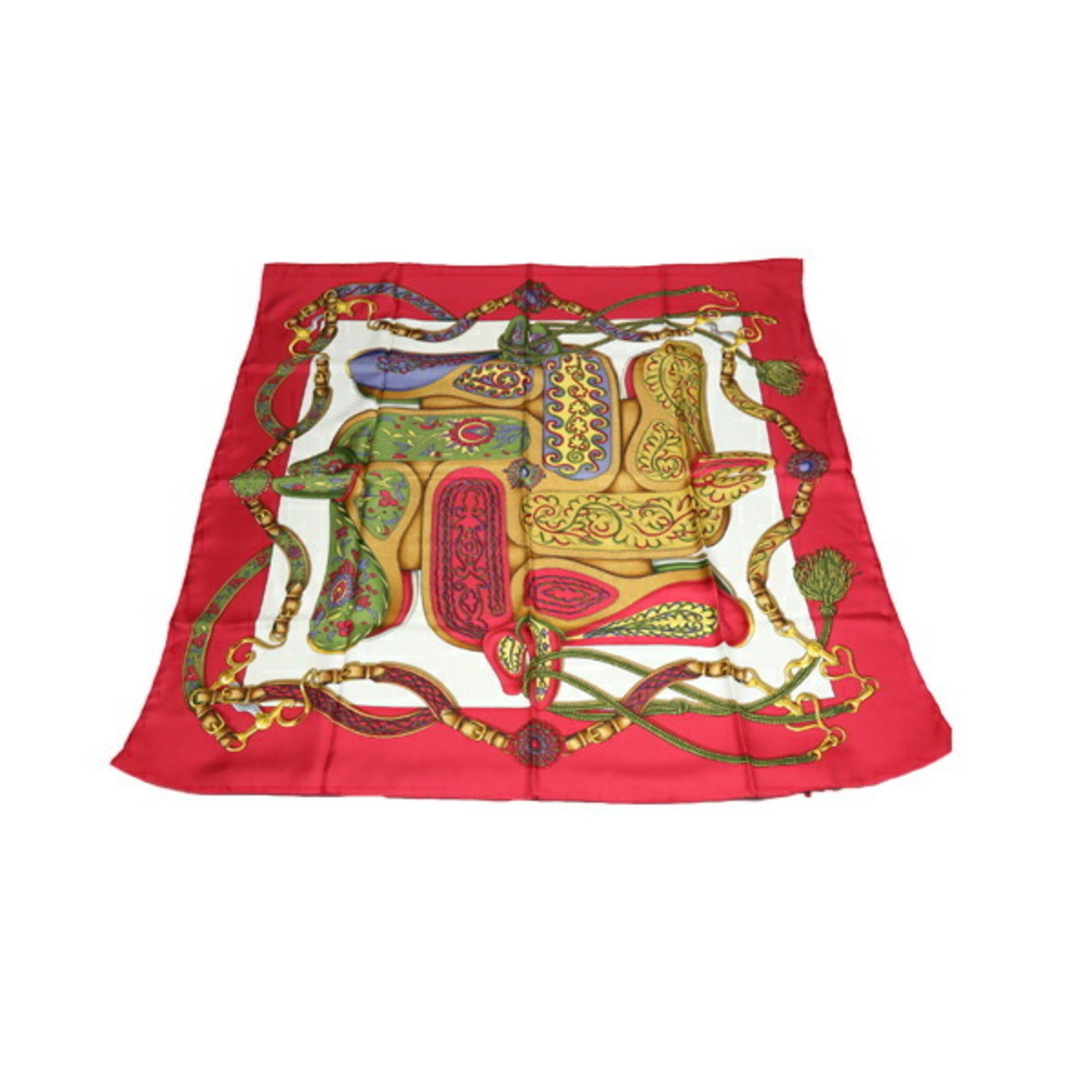 HERMES Kare90 Festival Hermes Red Scarf