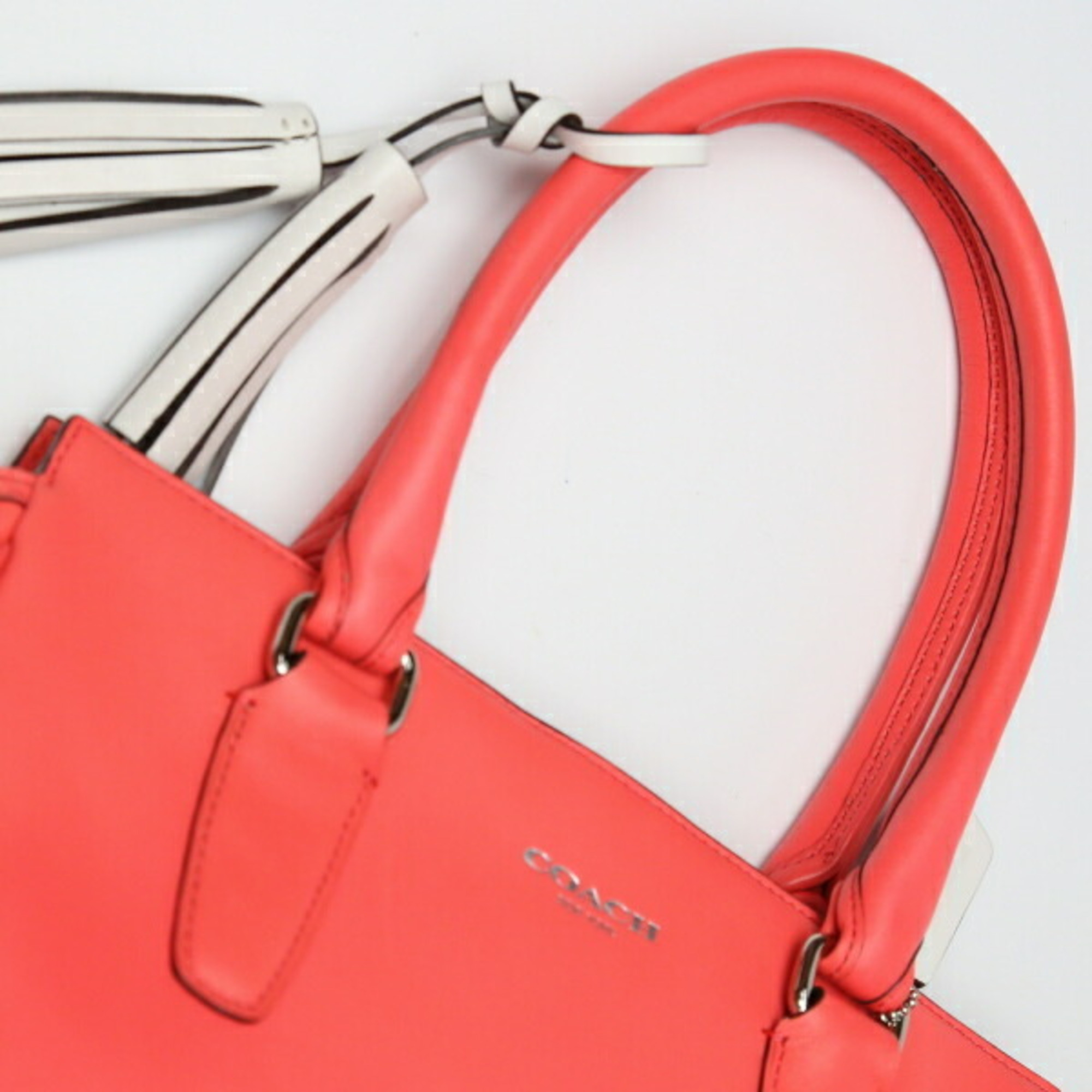 COACH Tote Bag Calf F22388 Coach Salmon Pink Handbag