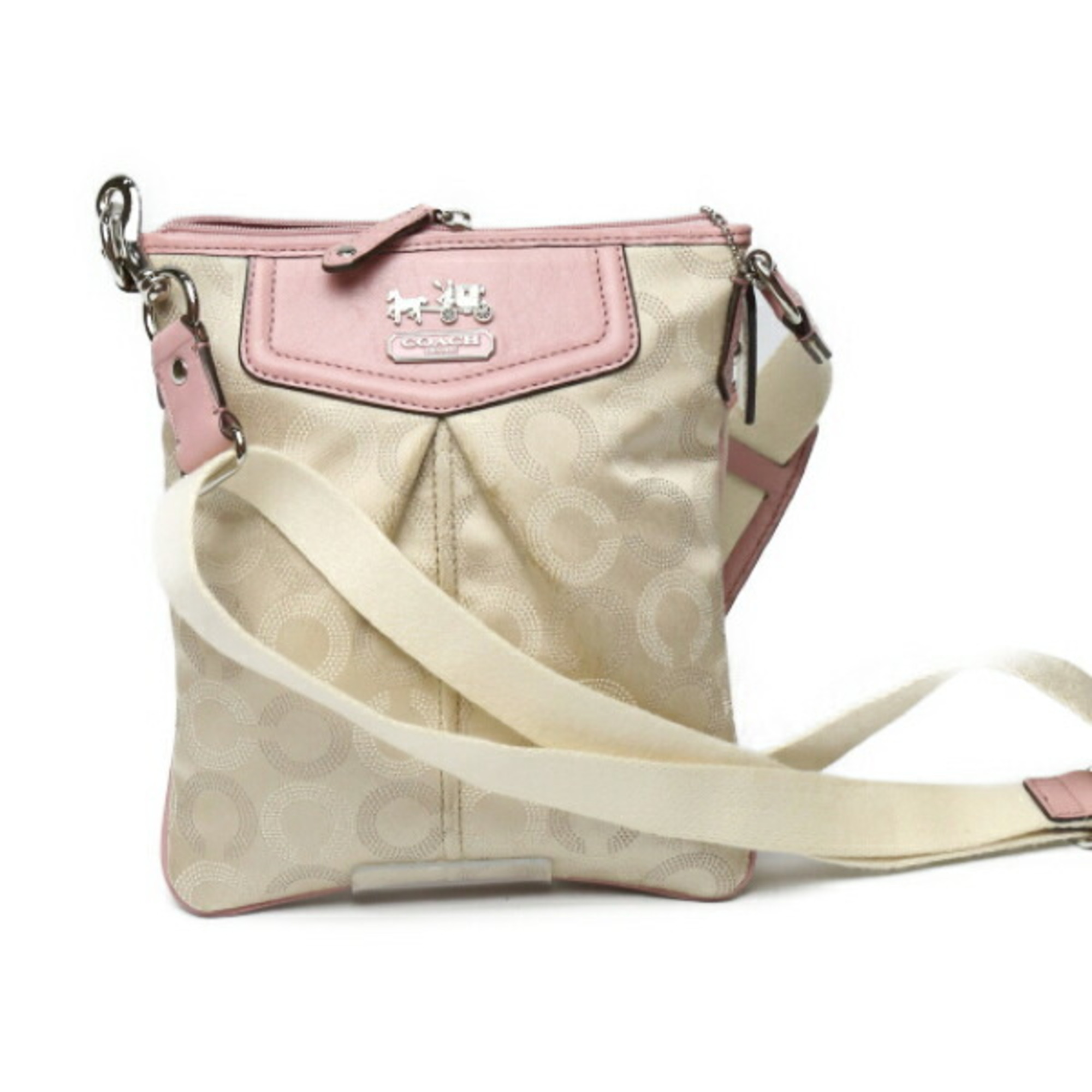 COACH Swing Madison Dot Op Art Crossbody Bag 44394 Coach Beige x Pink Shoulder