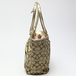 COACH Signature Shoulder Back Applique F16276 Coach Khaki x Gold Tote Bag