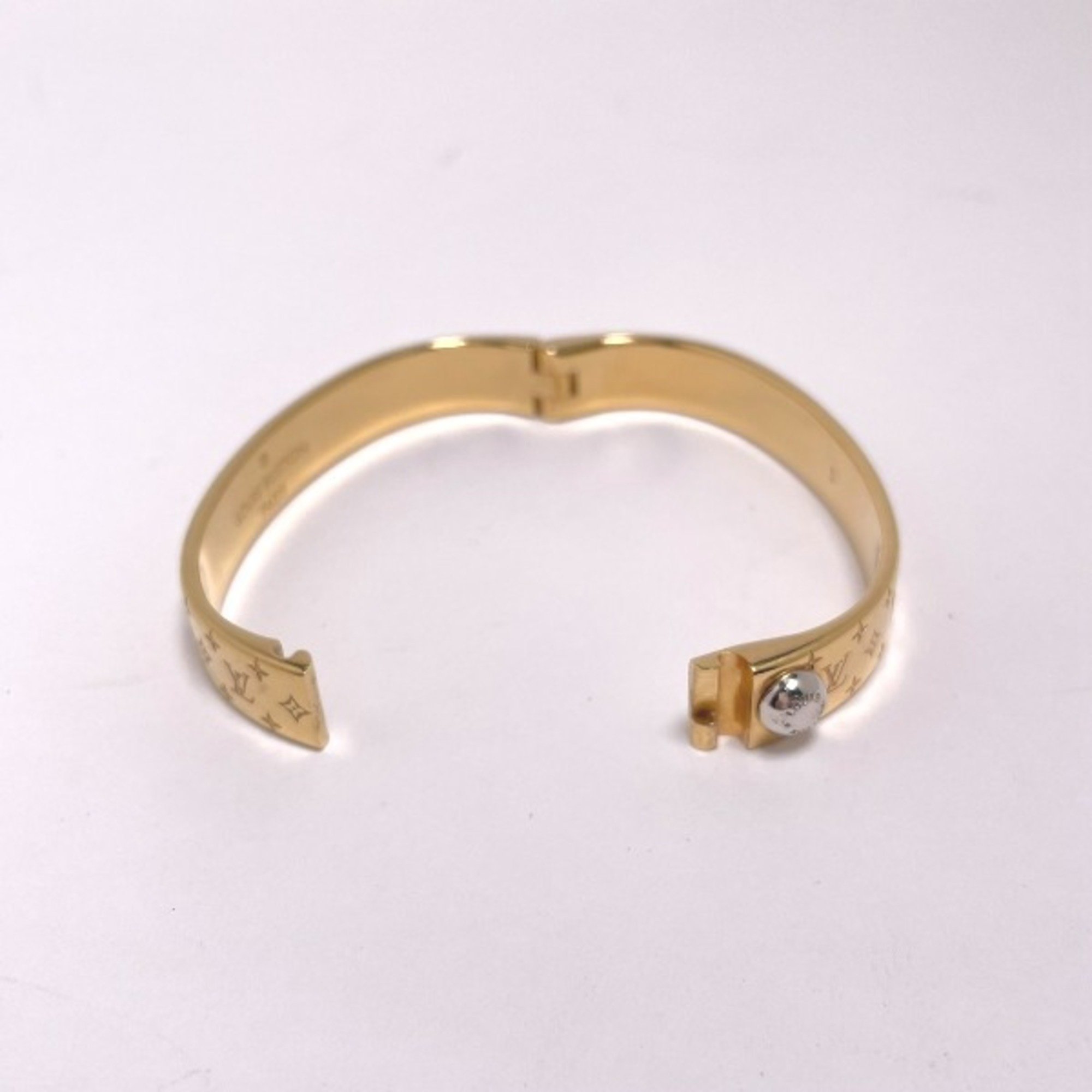 LOUIS VUITTON Cuff Nanogram Monogram S Size M00251 Louis Vuitton Gold Bracelet LV