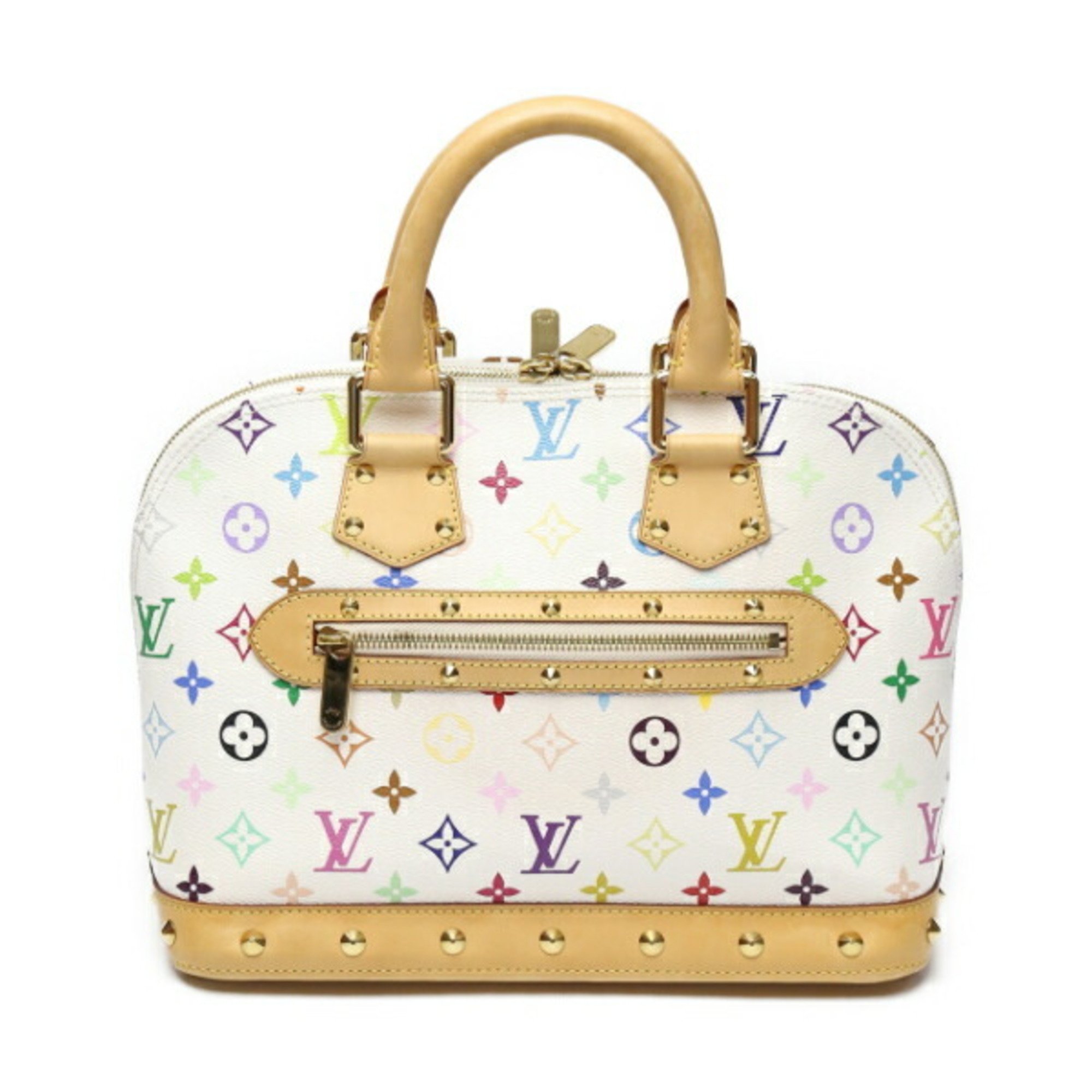 LOUIS VUITTON Alma Monogram Multicolor M92647 Louis Vuitton Bron White Handbag LV