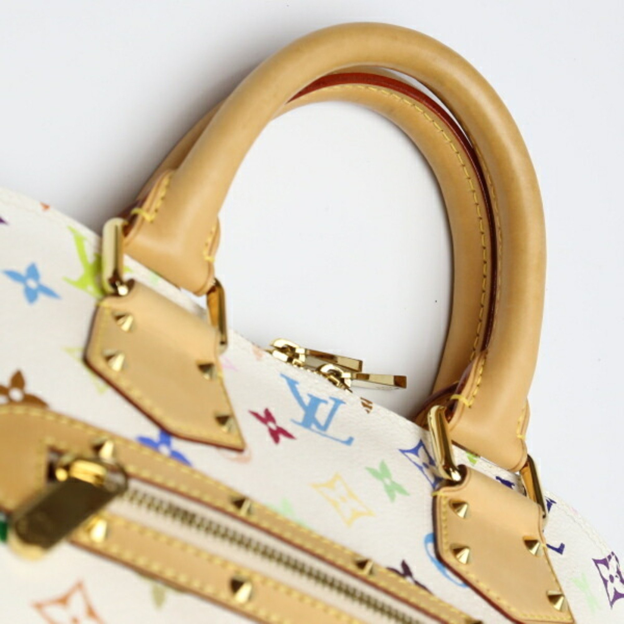 LOUIS VUITTON Alma Monogram Multicolor M92647 Louis Vuitton Bron White Handbag LV