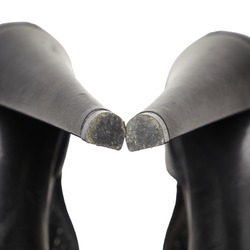 Saint Laurent Heel Black Leather Suede Women's SAINT LAURENT