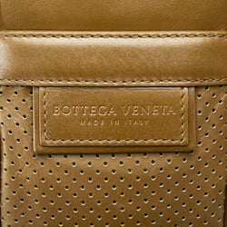 Bottega Veneta Punching Shoulder Bag Pochette Khaki Leather Women's BOTTEGAVENETA