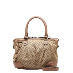 Gucci Diamante Sookie Handbag Shoulder Bag 247902 Beige Pink Canvas Leather Women's GUCCI