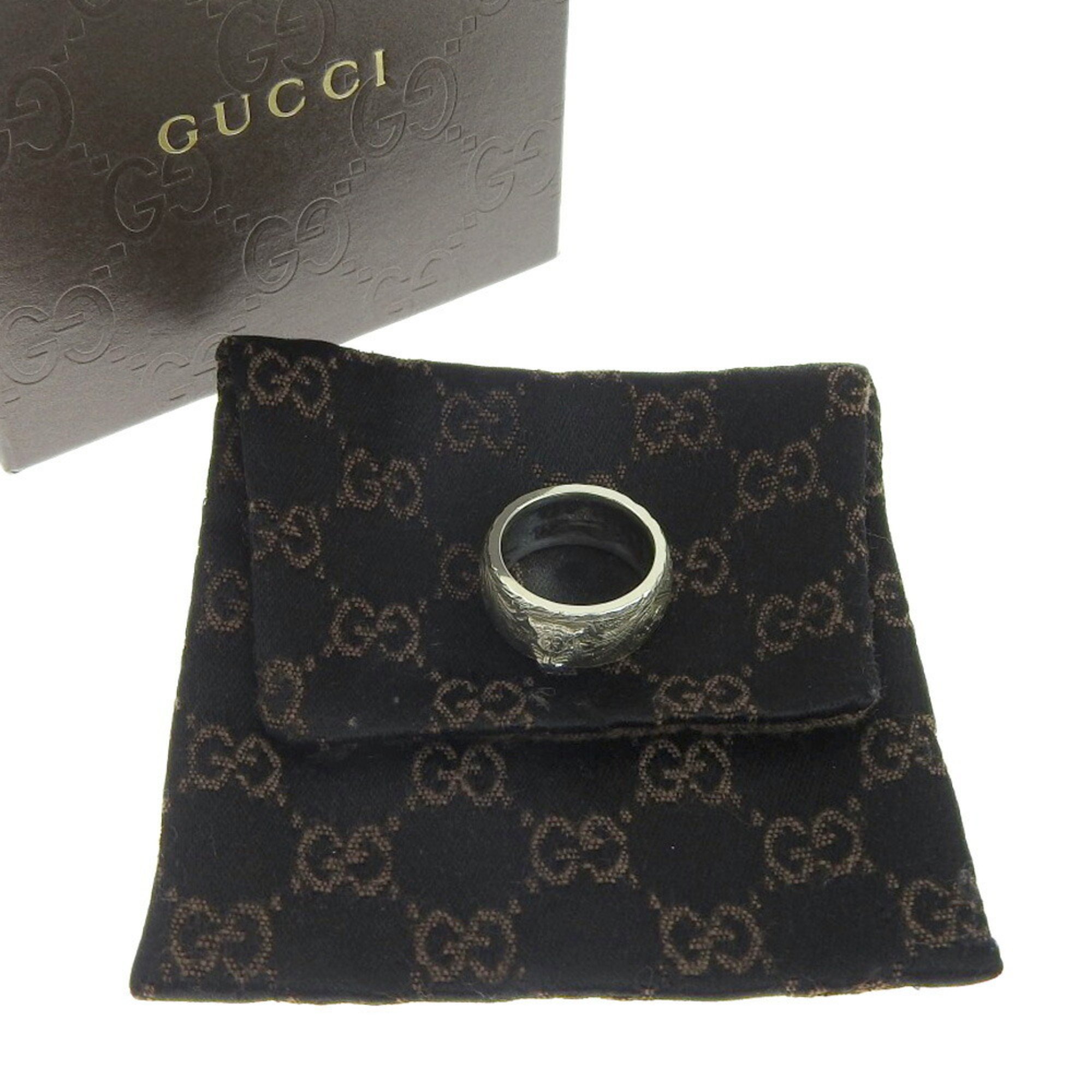 GUCCI Cat Ring SV925 Silver 925 #15 13.5 Tiger