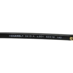 CHANEL Glasses Coco Mark Boston Logo Clear Black Rim CC Plastic 3413-A C501 Men's Women's