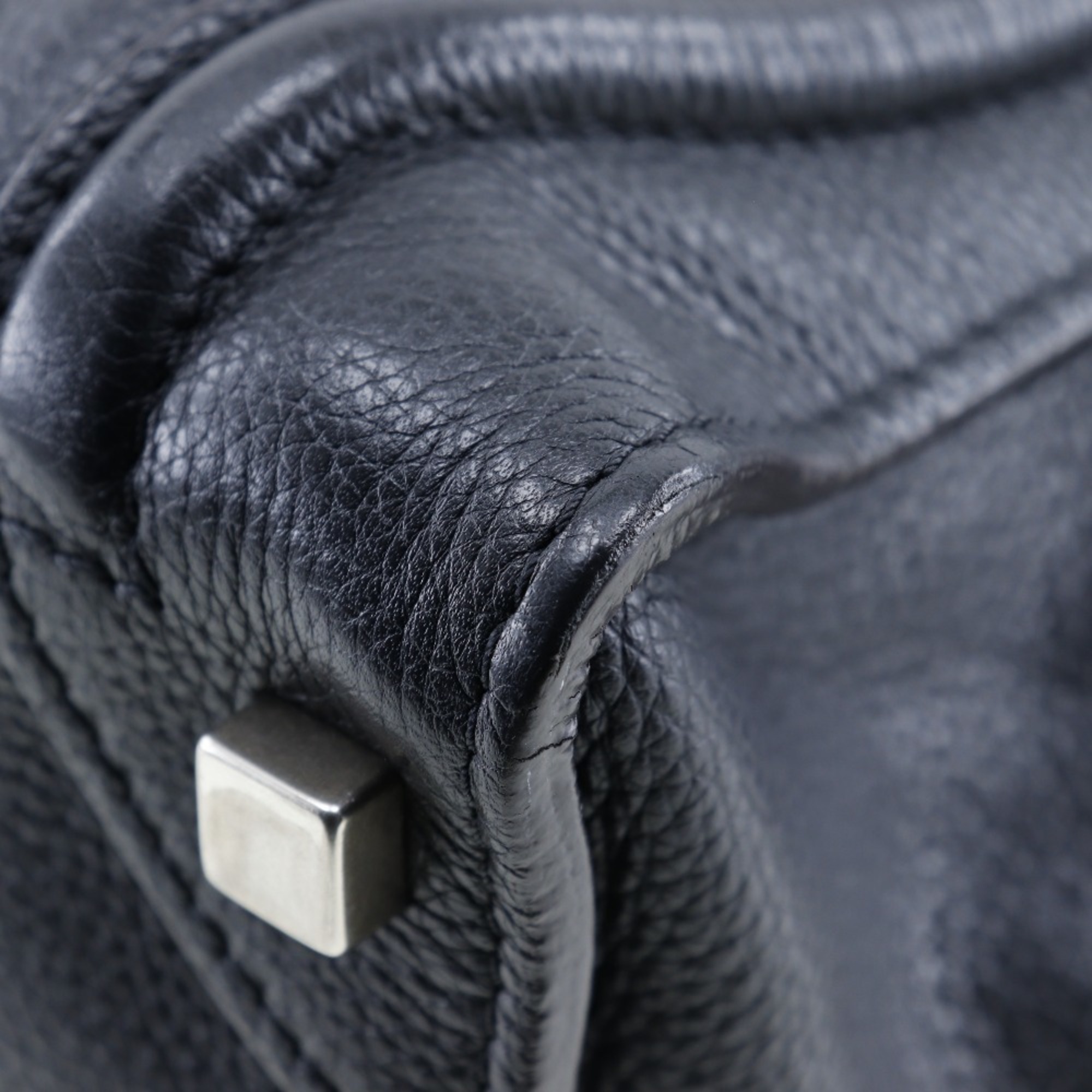 Celine CELINE Luggage Handbag Micro Shopper 167793 Calf Made in Italy Black A5 Zipper Women's
