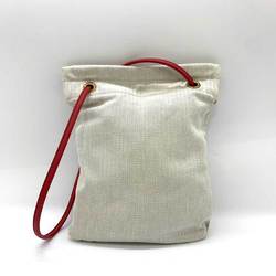 Hermes Bag Aline PM Natural Beige x Red Shoulder Flat Square Ladies Men's Cotton Canvas Leather HERMES