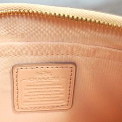 COACH Accessory Pouch Mini Bag Gold Chain Prairie Zip Wristlet Polished Pebble Leather Coach