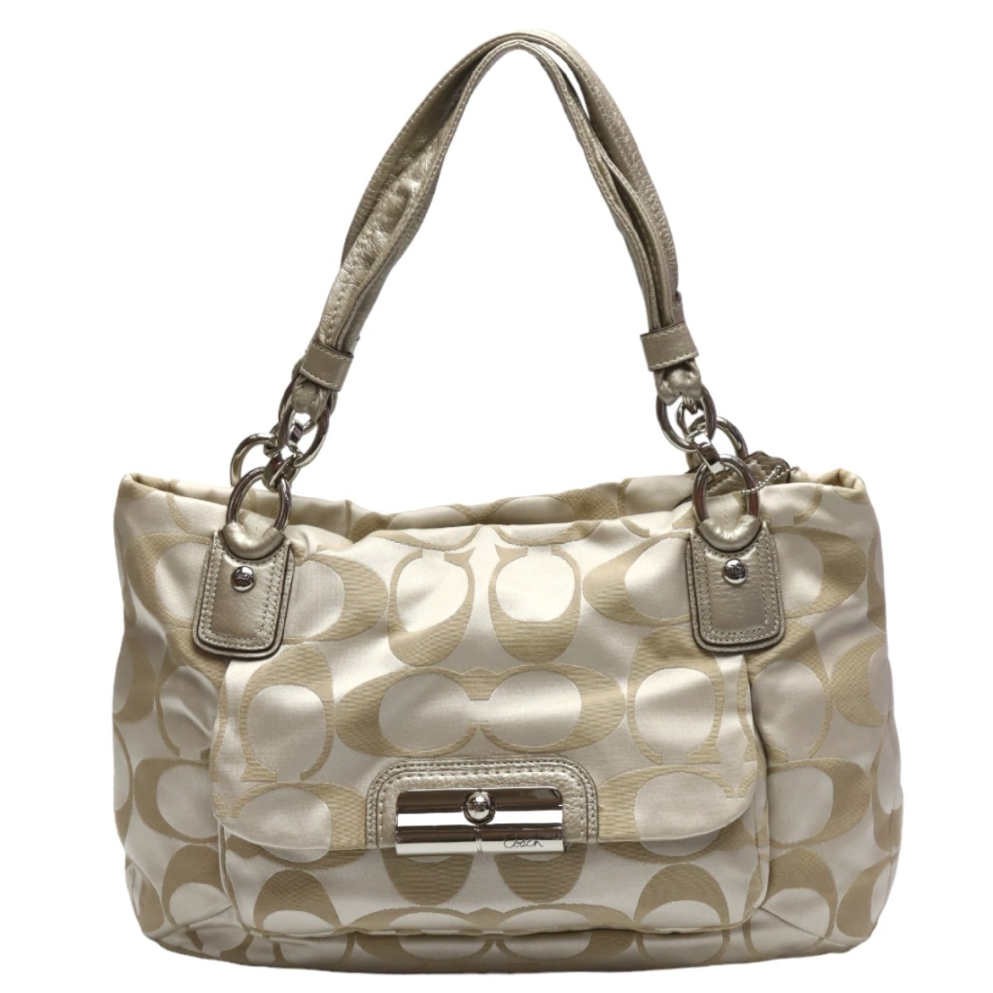 COACH Handbag Christing Signature Shoulder Bag 16778 Coach Beige Tote