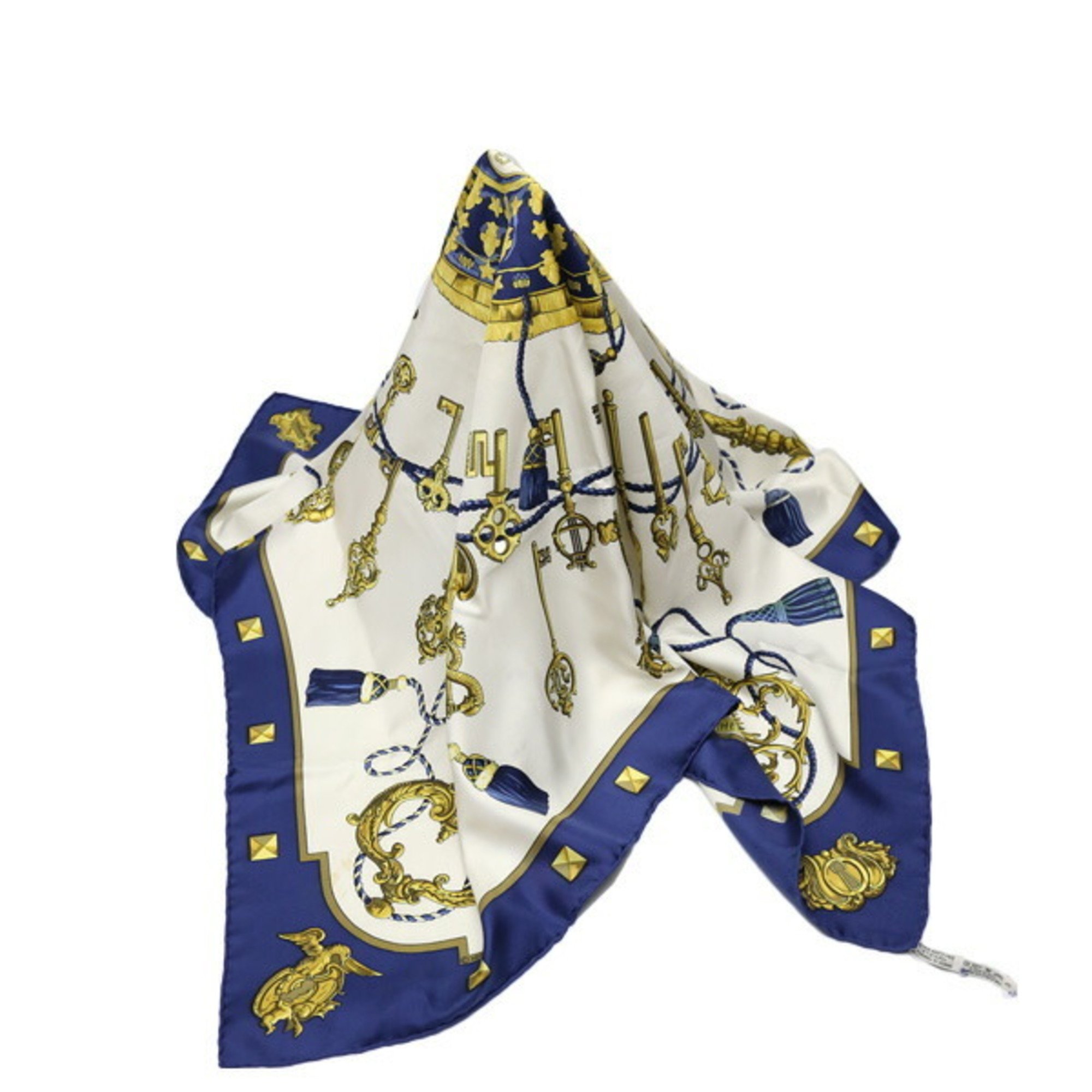 HERMES Kale90 Scarf Key LE Cles Hermes Blue