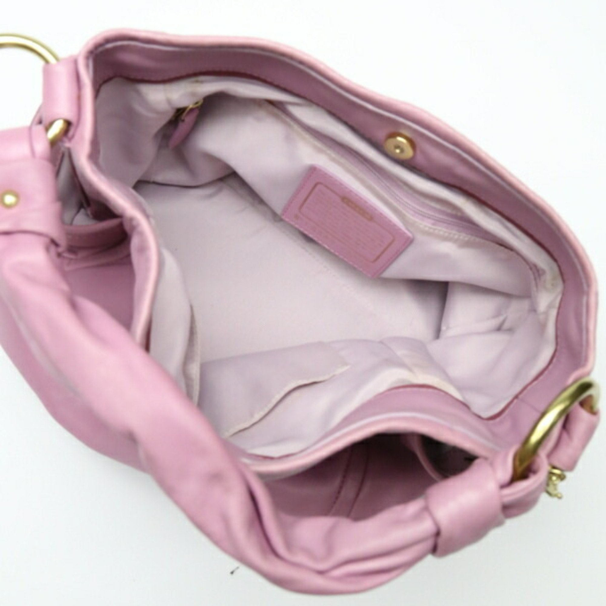 COACH Shoulder Bag Calf 13412 Coach Purple Tote