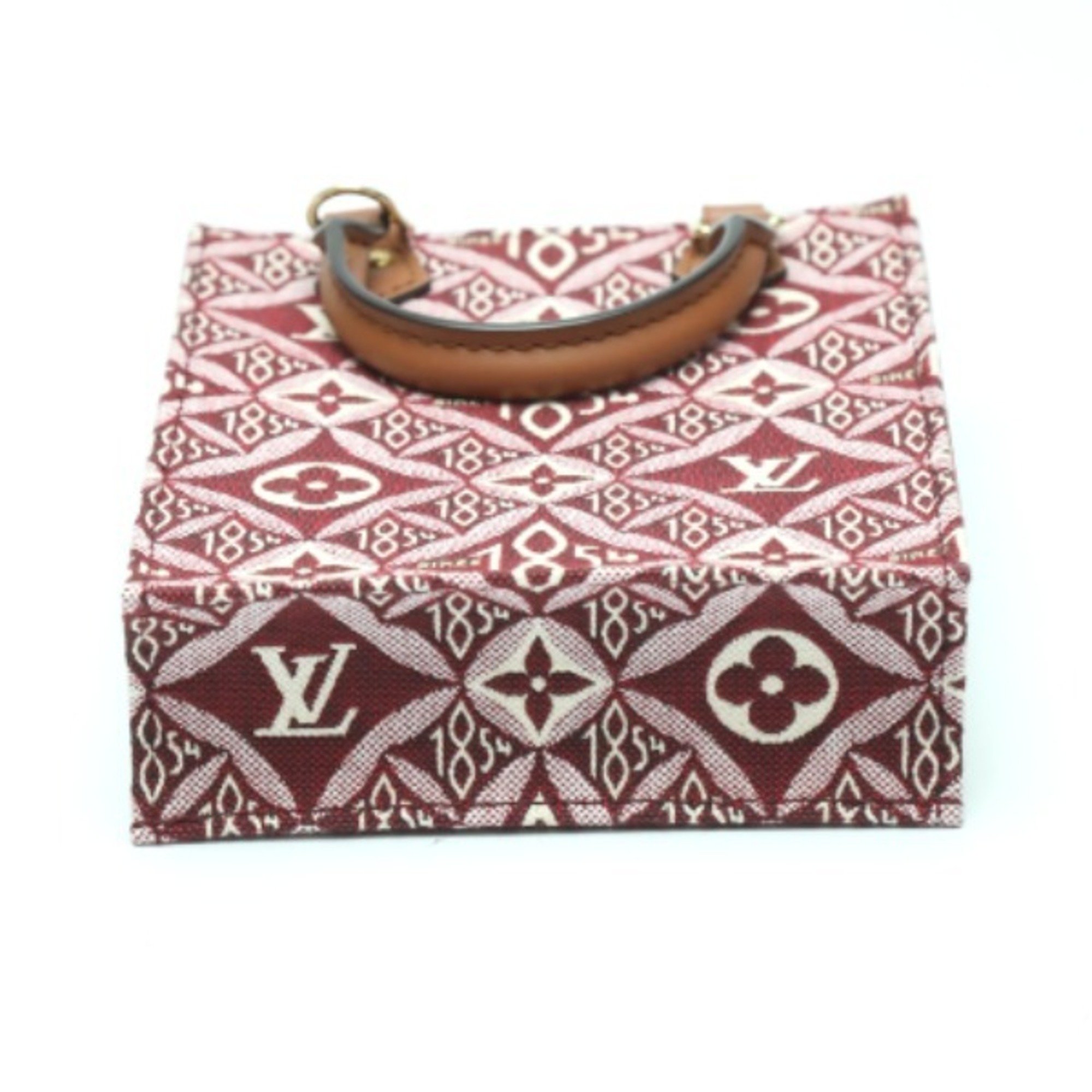 LOUIS VUITTON Petit Sac Pla Jacquard Leather Monogram Louis Vuitton Red Shoulder Bag LV