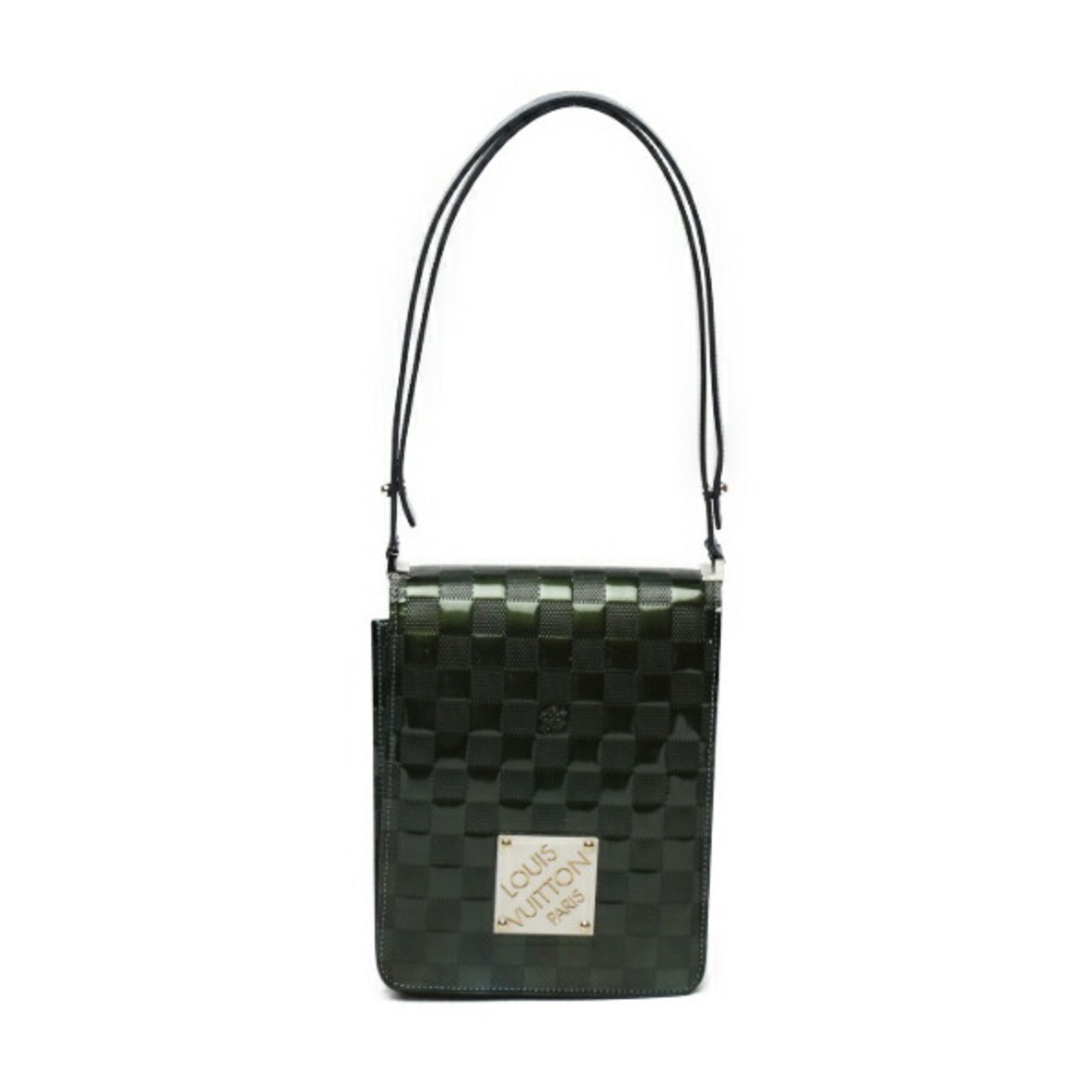 LOUIS VUITTON Club Handbag Damier Vernis Petrol Blue M92128 Louis Vuitton Green Shoulder Bag LV