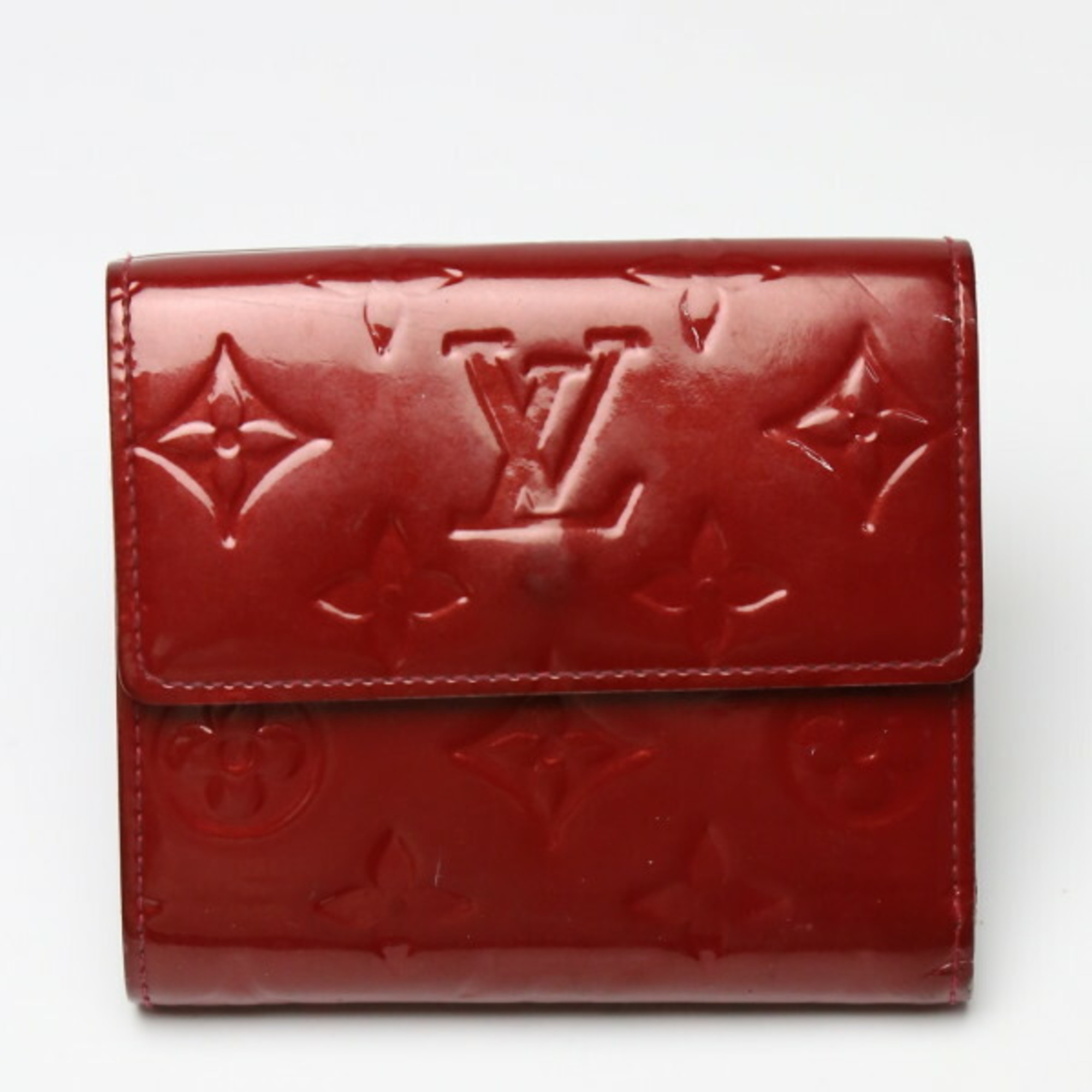 LOUIS VUITTON With card pocket Vernis W hook Pomme d'Amour M93576 Louis Vuitton Rouge bifold wallet LV