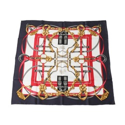 HERMES Crano Manege Kare90 Hermes Navy Scarf