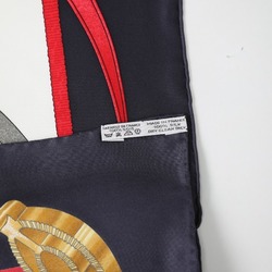 HERMES Crano Manege Kare90 Hermes Navy Scarf