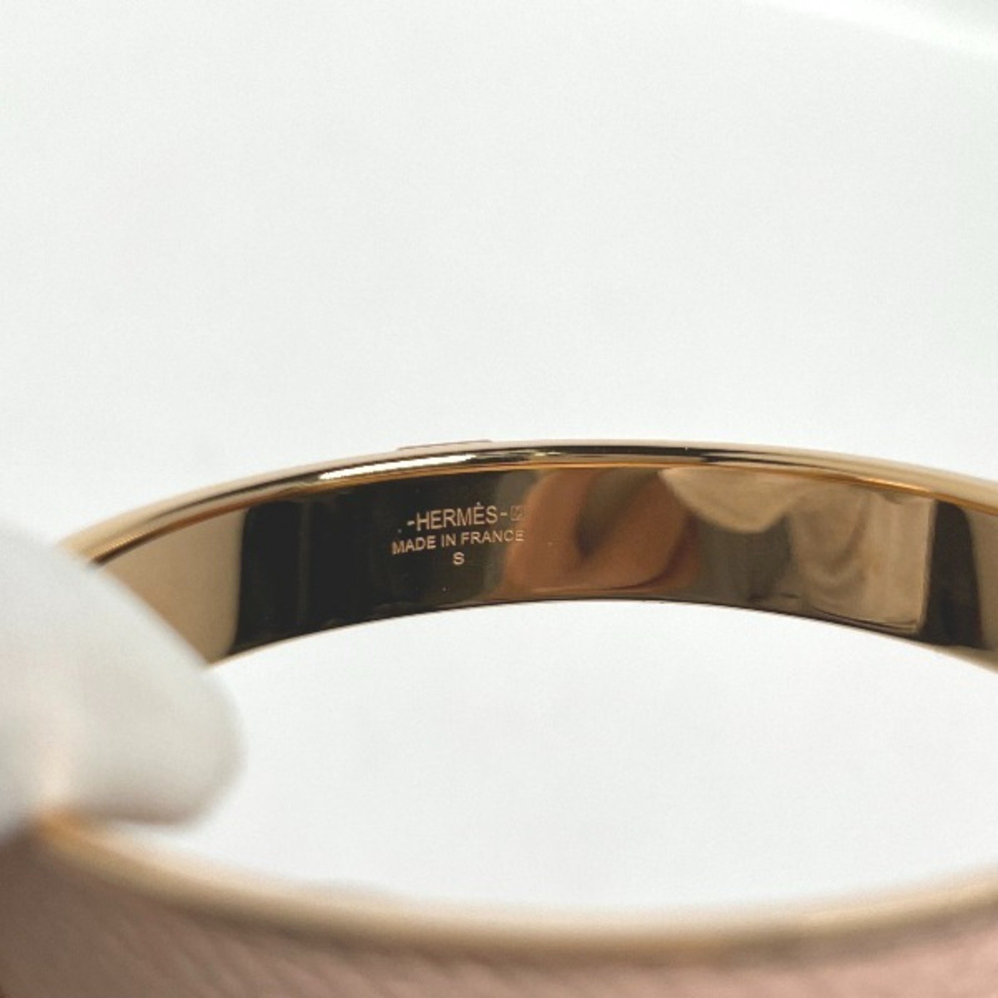 HERMES GP leather bracelet Hermes pink x gold bangle