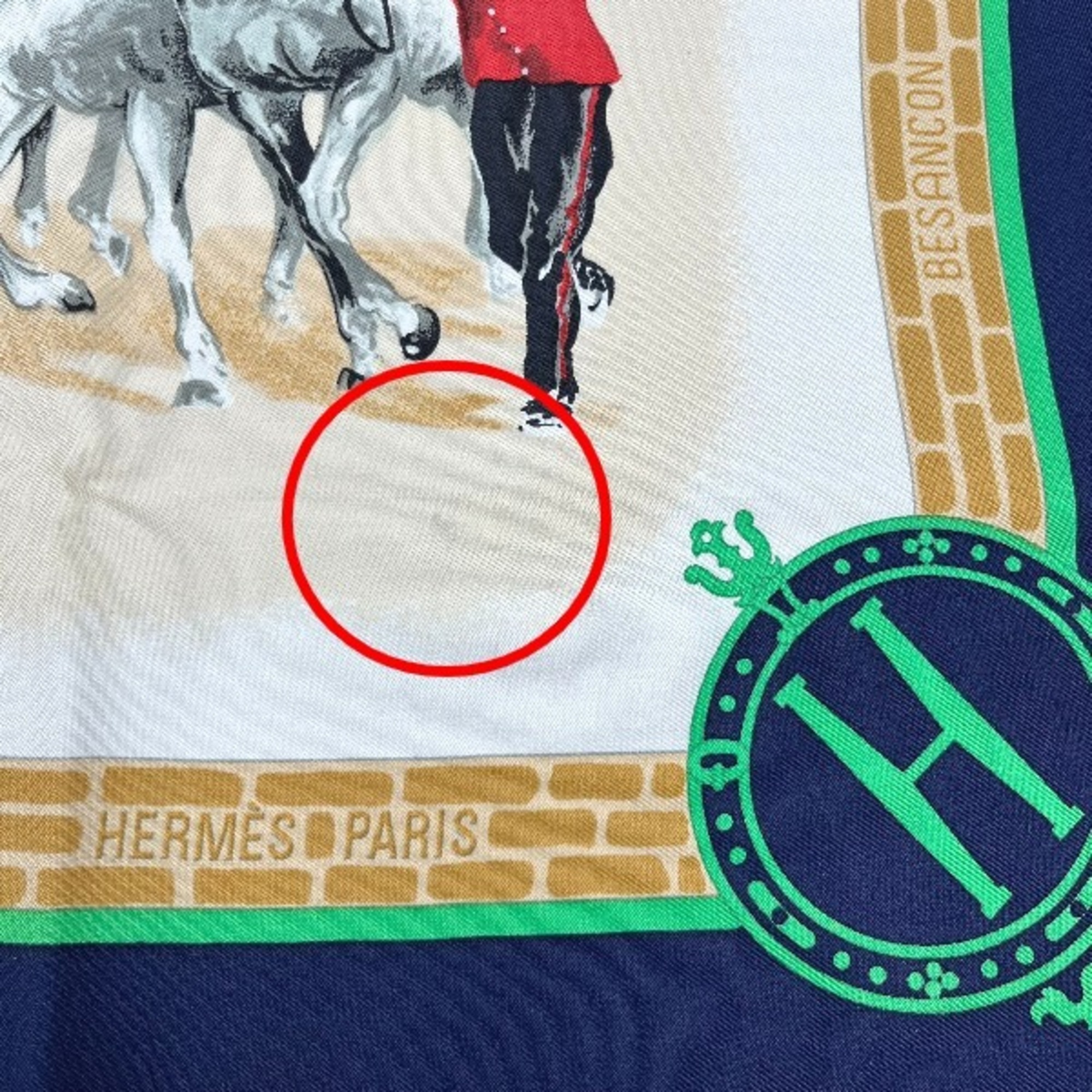 HERMES LES HARAS NATIONAUX Kare90 Hermes Navy Scarf