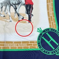 HERMES LES HARAS NATIONAUX Kare90 Hermes Navy Scarf