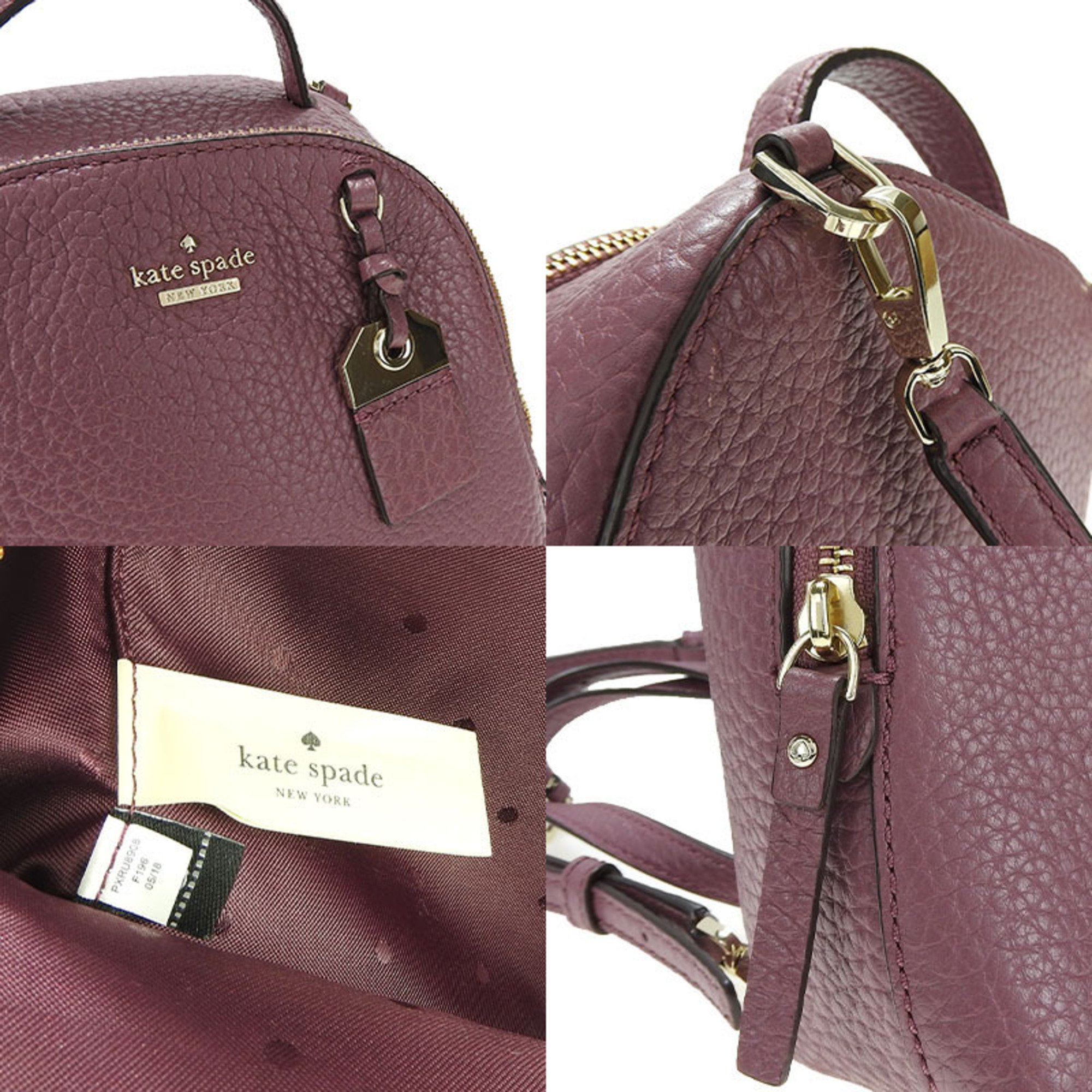 Kate spade rucksack backpack body bag PXRU8908 purple leather mini gold hardware chain