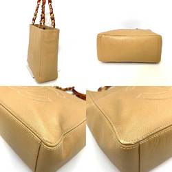 CHANEL Bag Tortoiseshell Style Plastic Chain Tote Beige Light Brown Handbag Square Coco Mark Ladies Caviar Skin Leather