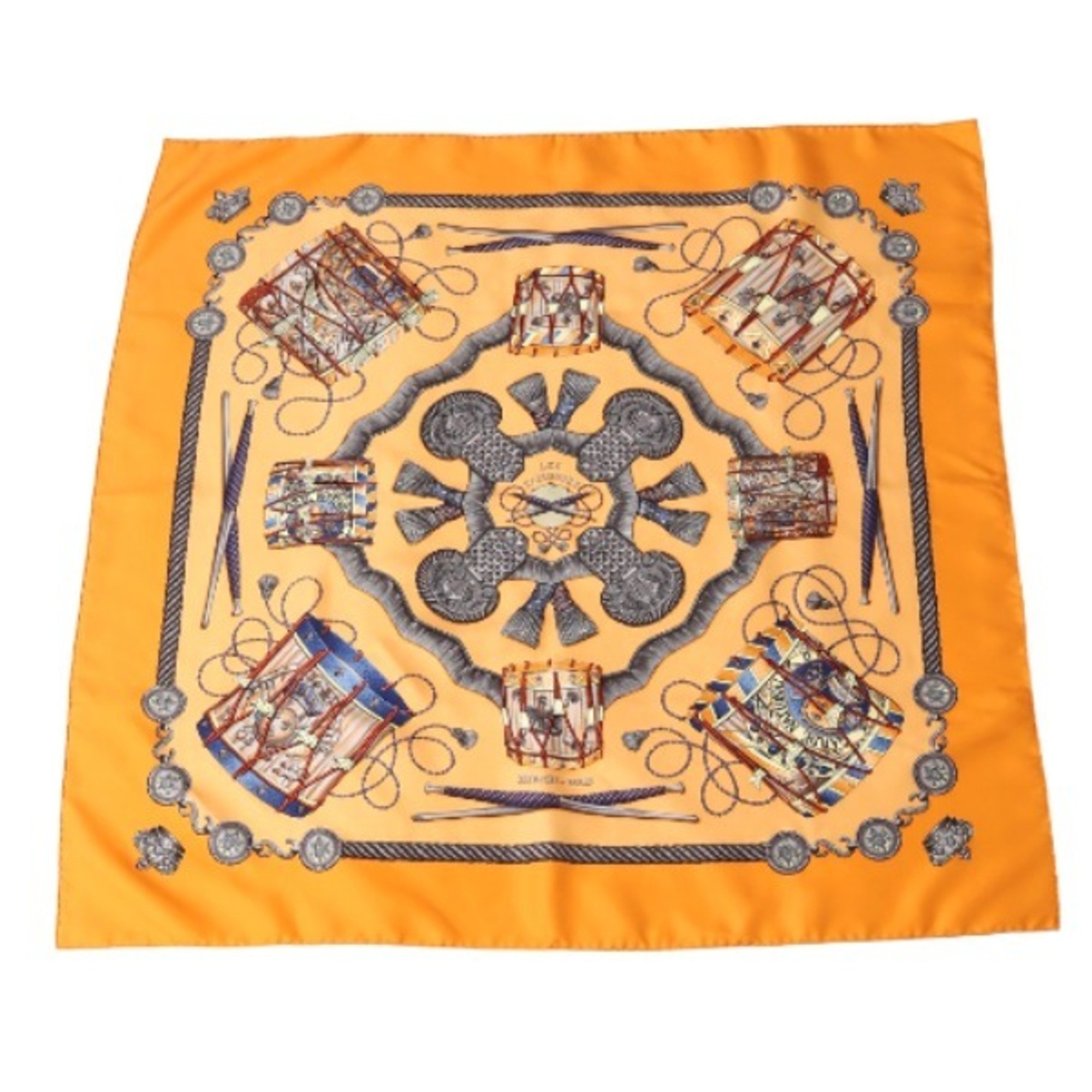 HERMES Carre90 100% Silk Hermes Orange Scarf