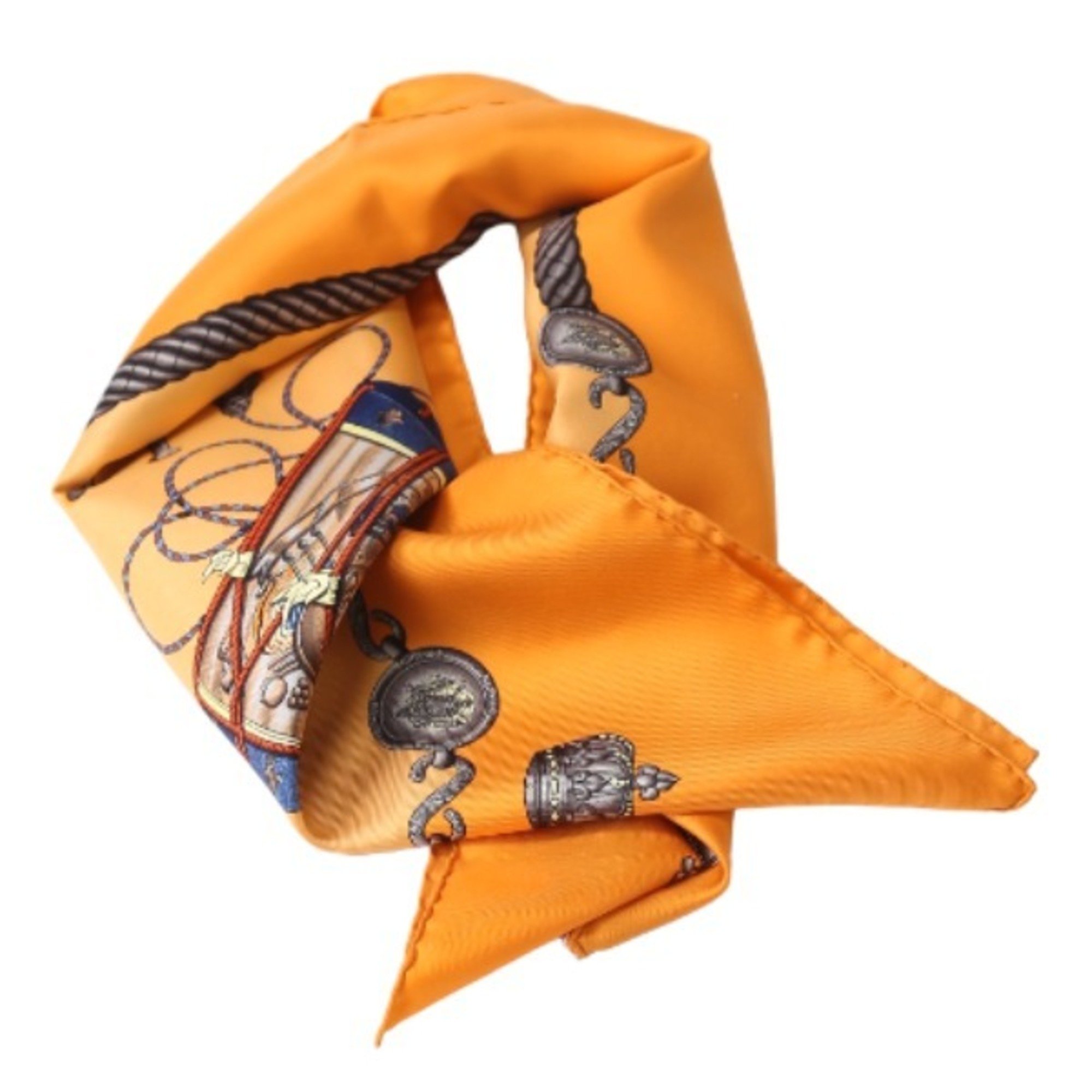 HERMES Carre90 100% Silk Hermes Orange Scarf