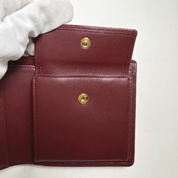 CARTIER Compact Wallet with Coin Purse Cartier Wine Red Bifold