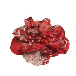 HERMES Corsage Flower Hermes Red Brooch