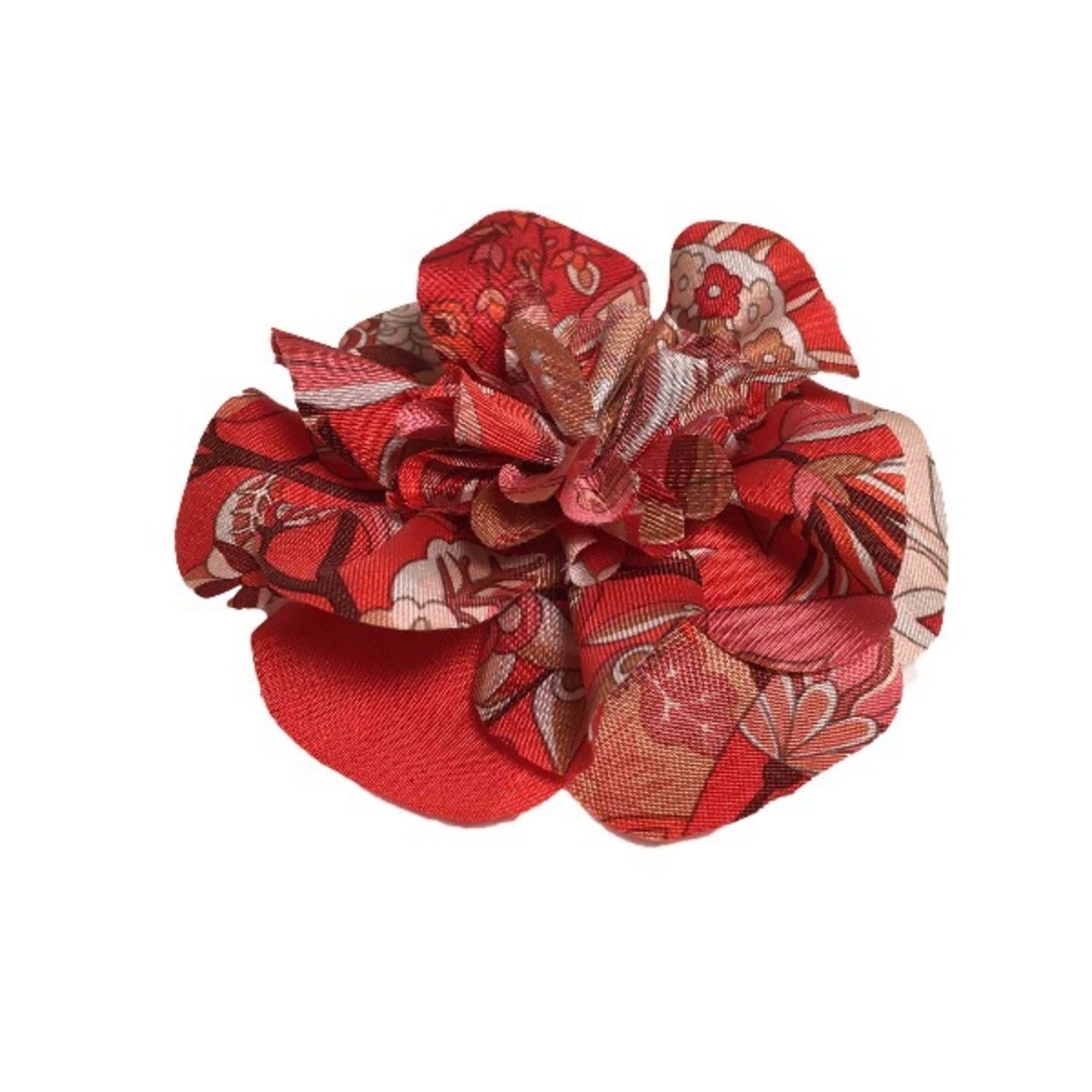 HERMES Corsage Flower Hermes Red Brooch