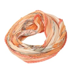 HERMES 100% Silk Pleated Carre Hermes Orange Scarf