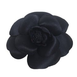 CHANEL Corsage Flower Camellia Navy Brooch